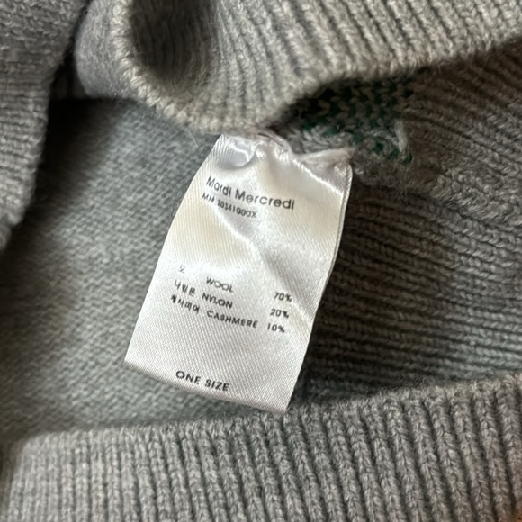 Mardi Mercredi Wool Cashmere Blend Crewneck Knit Sweatshirt in Gray - Picture 5 of 10